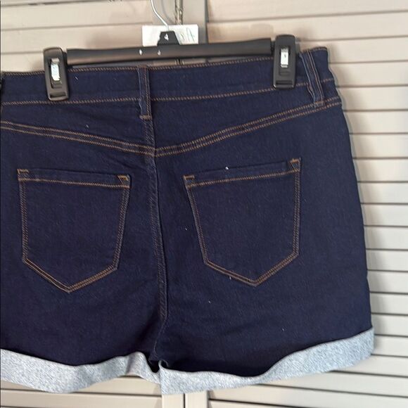 Fashion Nova Blue Jean Shorts High-Waisted Cuffed - Picture 3 of 11